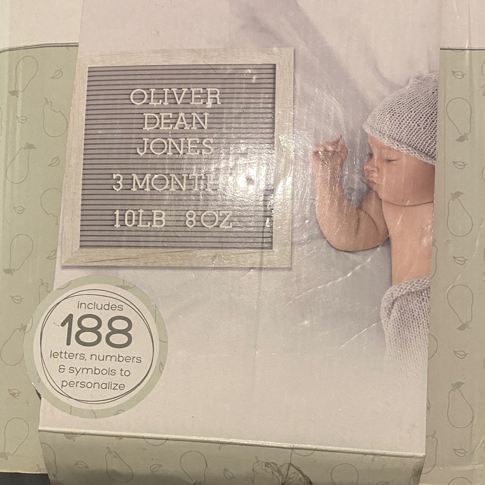 Baby Letter Board Set with White Frame